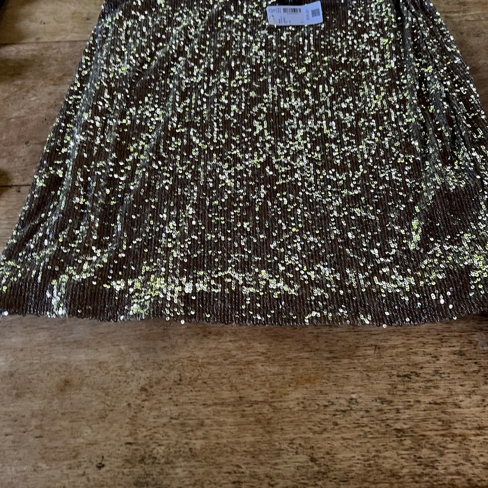 Sequin Embellished Skirt - Gold
